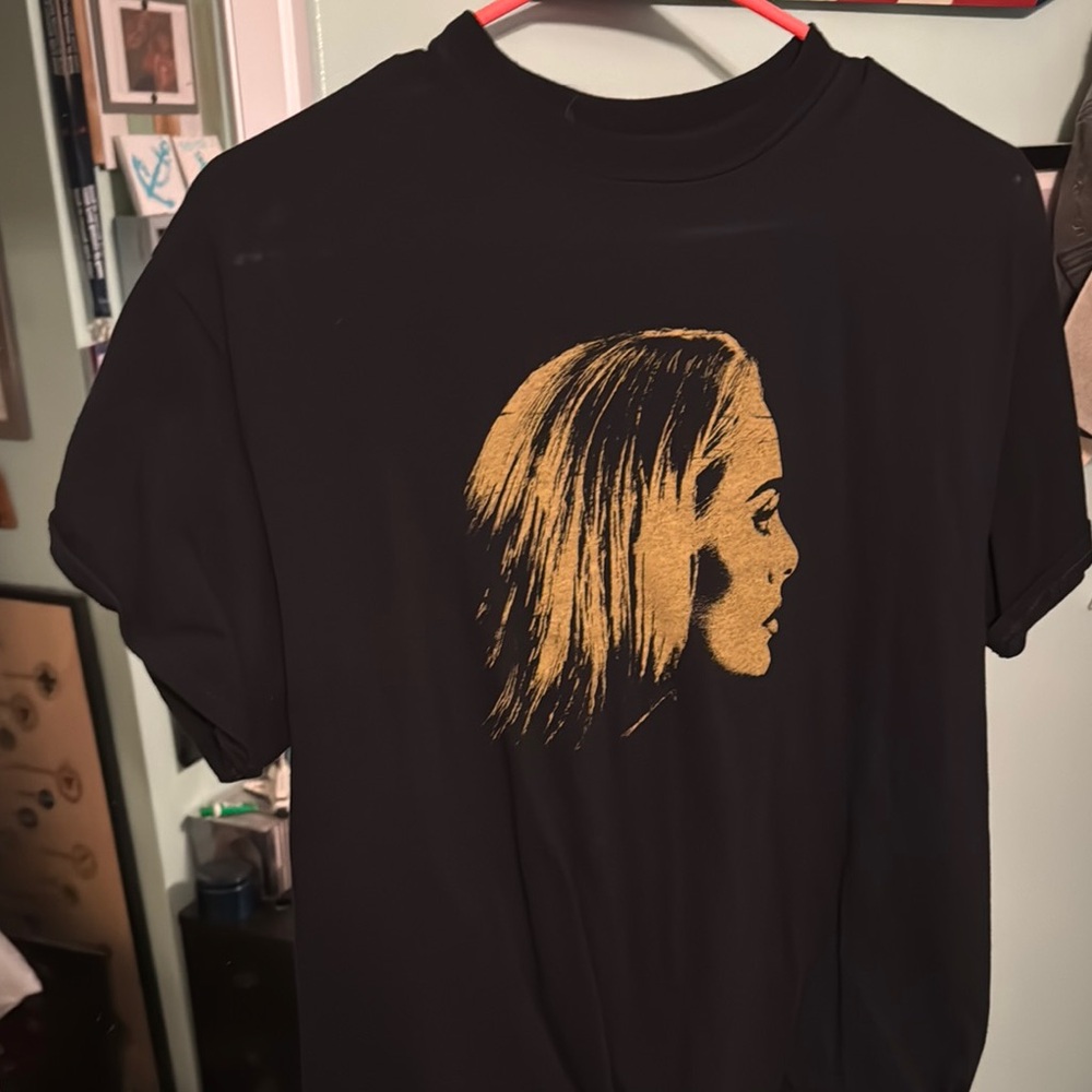Black T-Shirt with Gold Graphic
